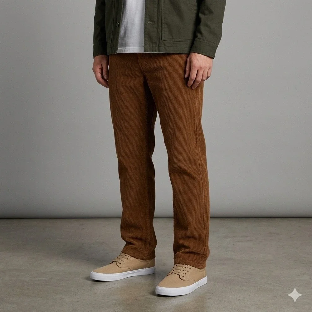Billabong Corduroy Pants Mens 34 Camel Straight Leg 5-Pocket Surf Skate *NEW*